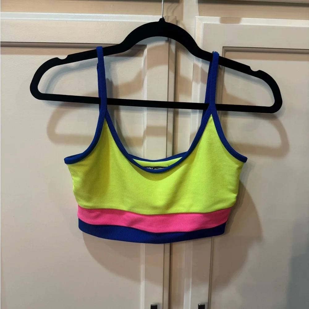 Beach Riot Neon Blue and Pink Activewear Set - Picture 2 of 7
